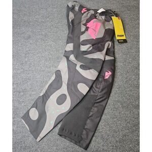 NWT Thor Women's Sector Motorcycle Riding Pants Size 5/6 Gray Pink Motocross